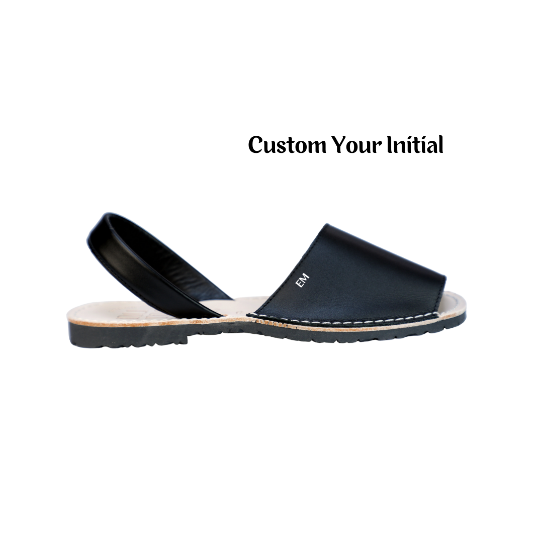 Custom Initials On Numas Avarcas Black