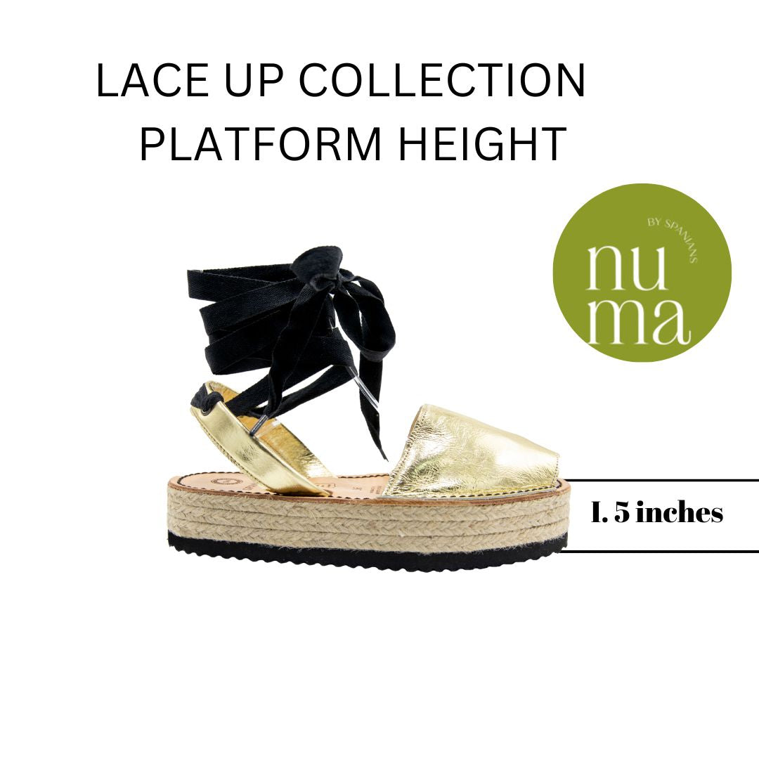 Gold Lace Up Avarca Platform