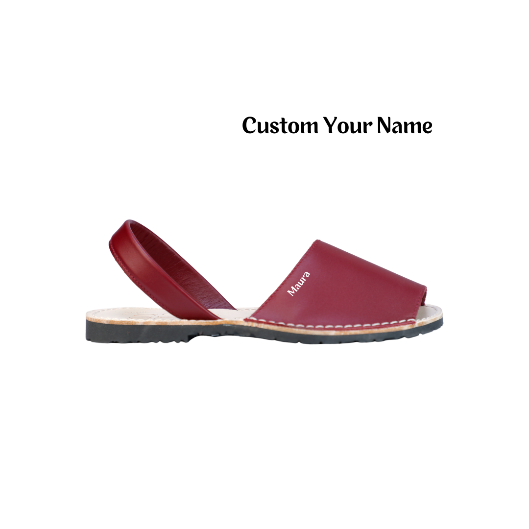 Custom Name On Numas Avarcas Burgundy