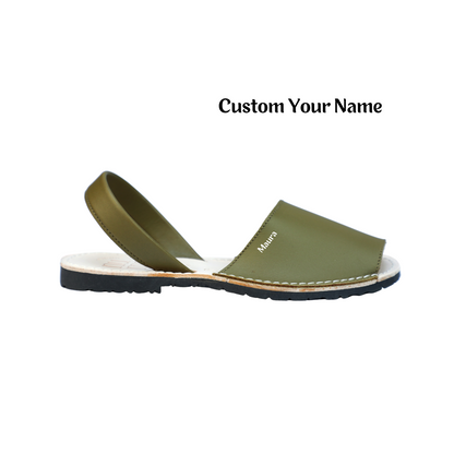 Custom Name On Numas Avarcas Olive