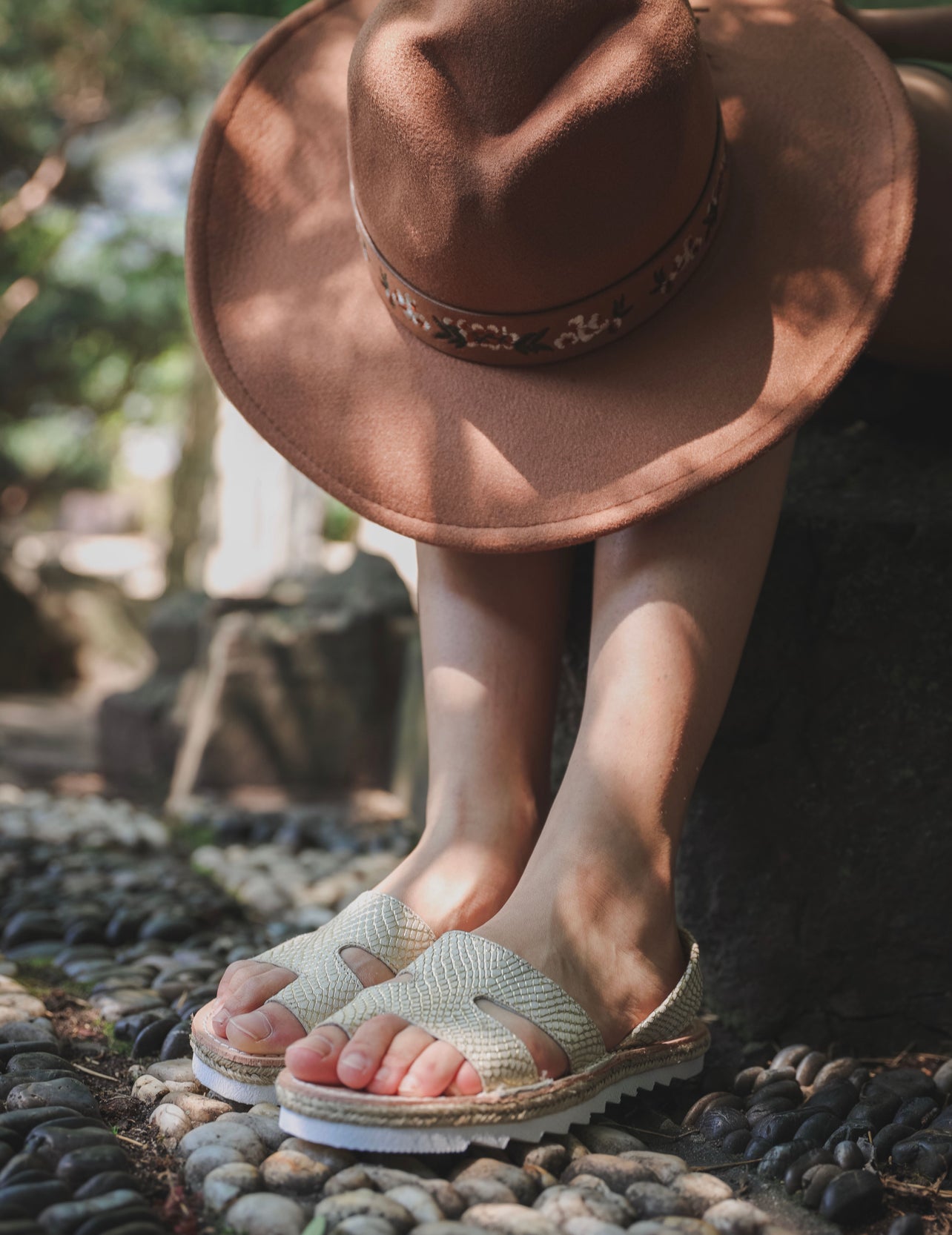 Beige Toe Out Platform Narrow